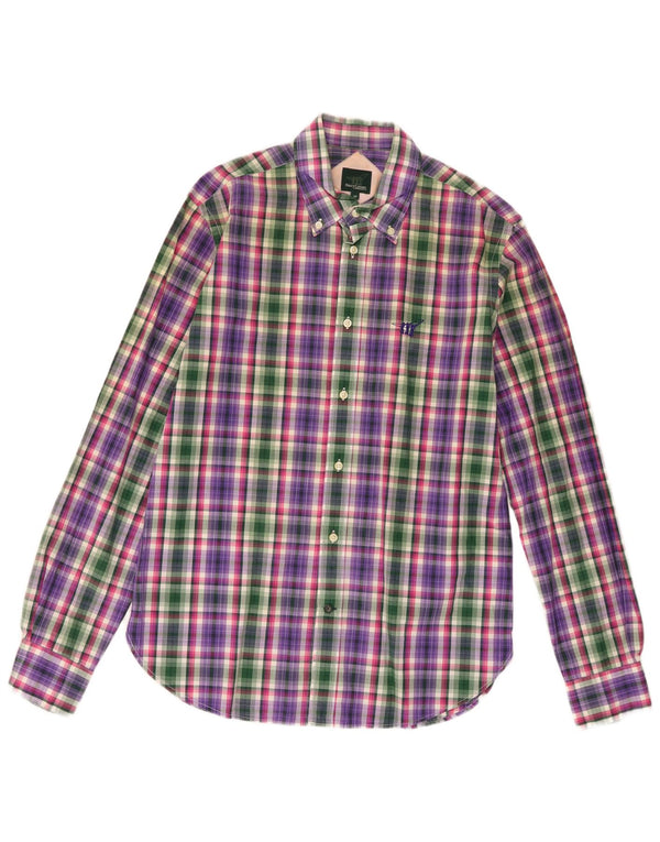 Camicia da uomo Henry Cottons taglia 39 cotone a quadri multicolore medio