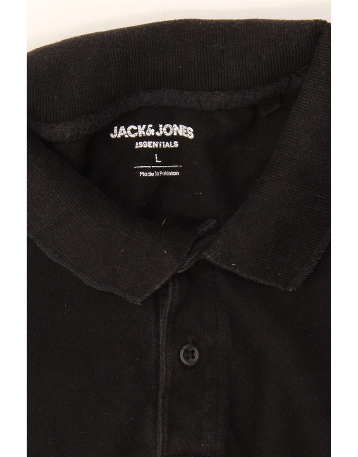 JACK & JONES Mens Polo Shirt Large Black Cotton Vintage Jack & Jones and Second-Hand Jack & Jones from Messina Hembry 