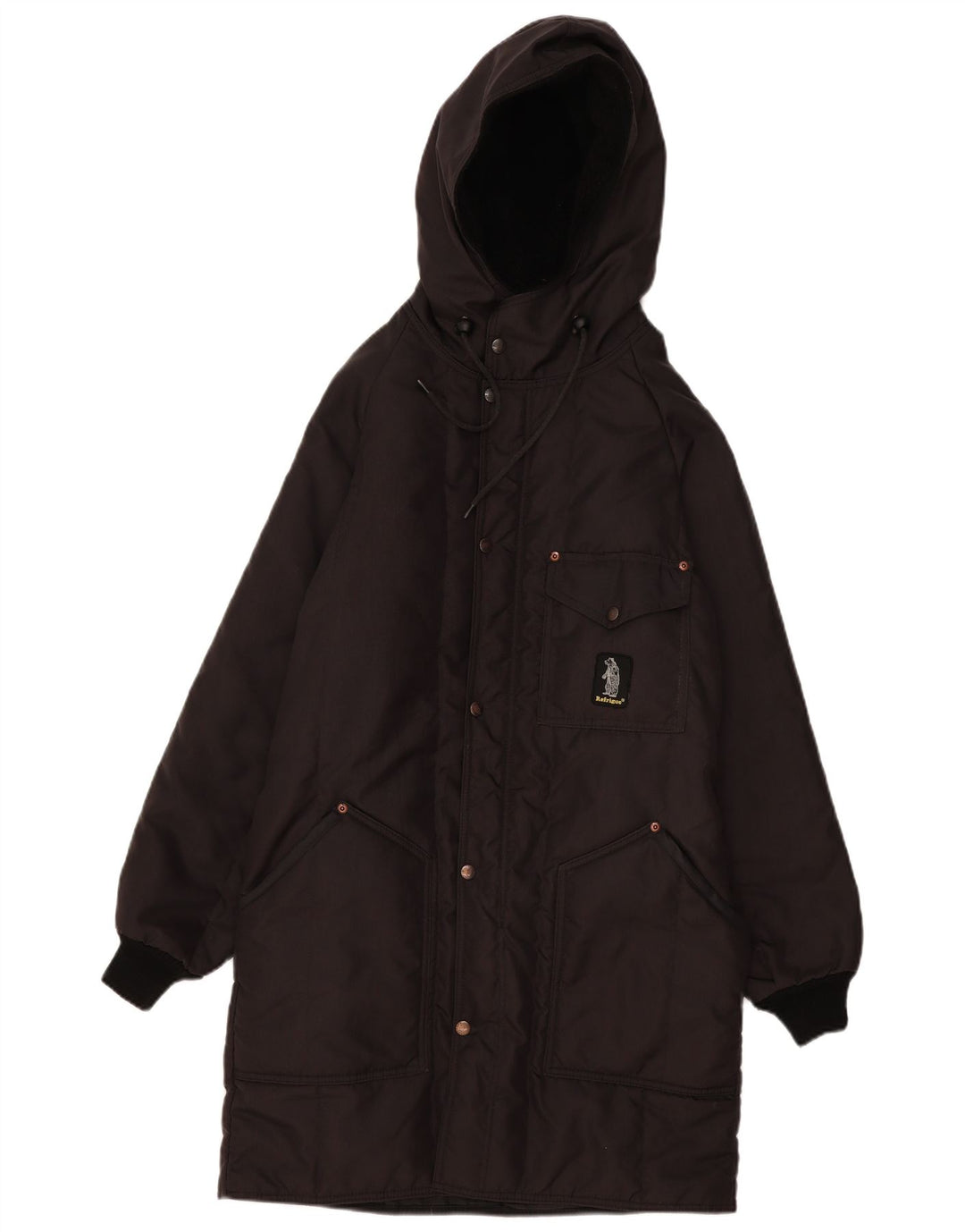 Refrigue Abrigo acolchado con capucha para hombre UK 38 Medium Black