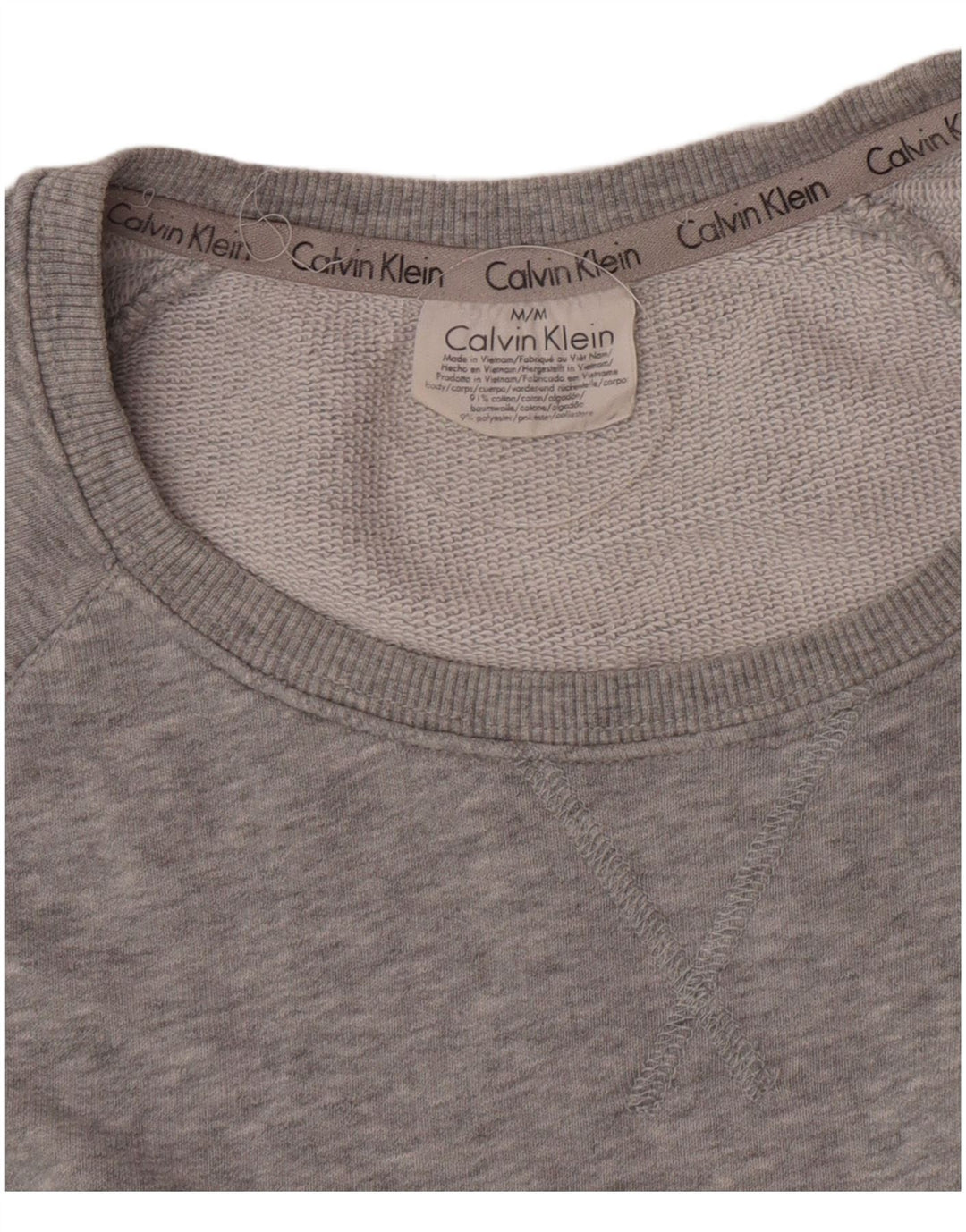 Calvin Klein Mens Graphic Sweatshirt Jumper Medium Grey Flecked Cotton