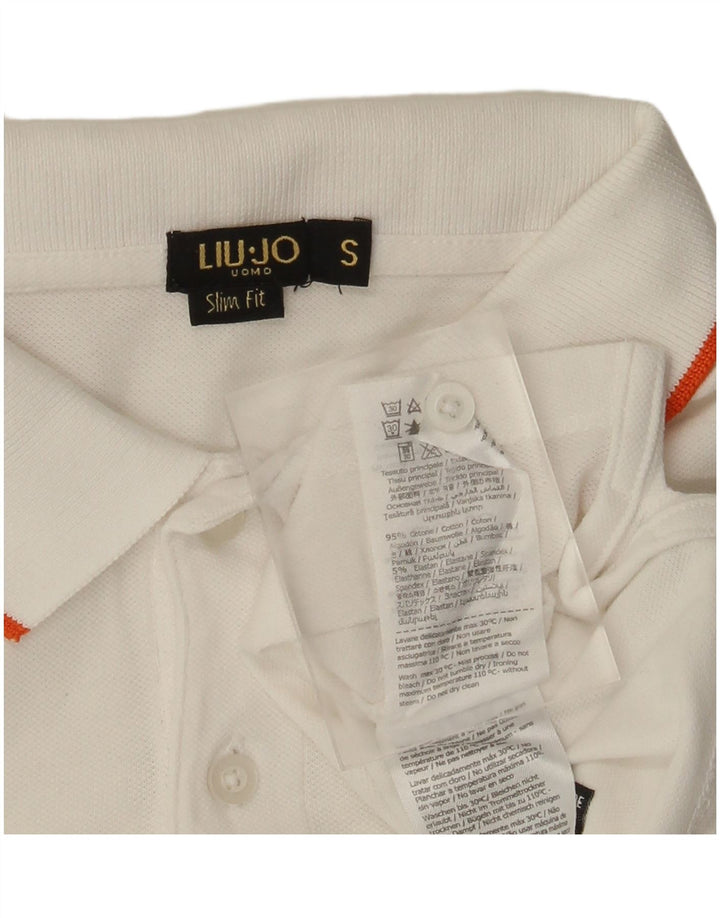 Liu Jo Mens Slim Fit Polo Shirt Small White Cotton