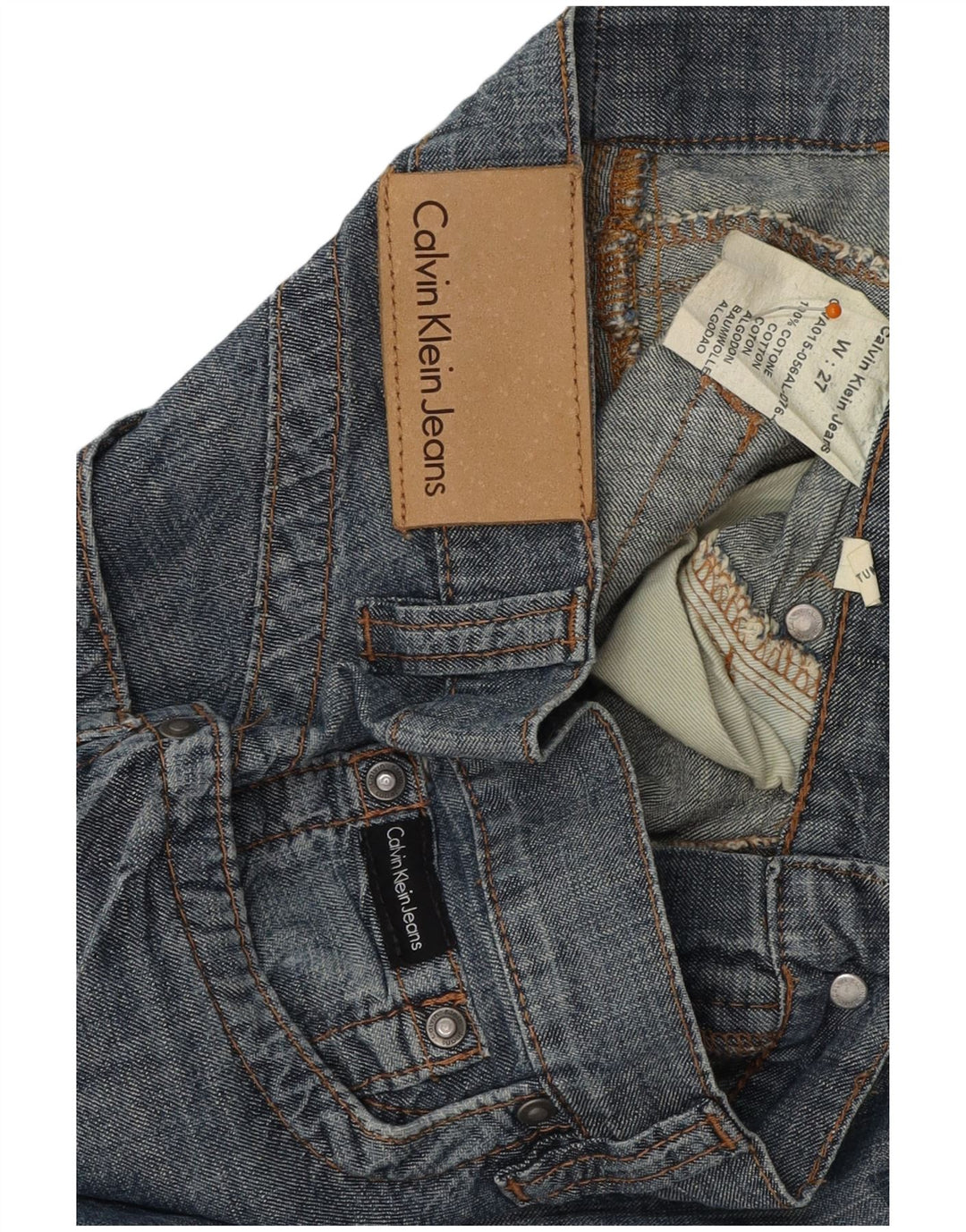 CALVIN KLEIN Womens Bootcut Jeans W27 L32 Blue Cotton