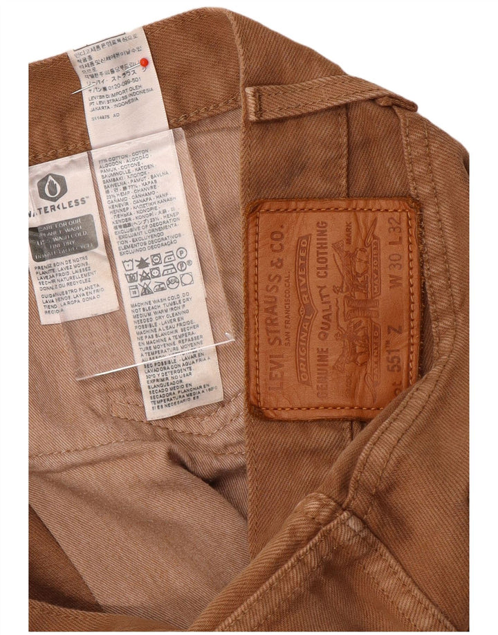 Levi's Mens 551 Straight Jeans W30 L32 Brown Cotton