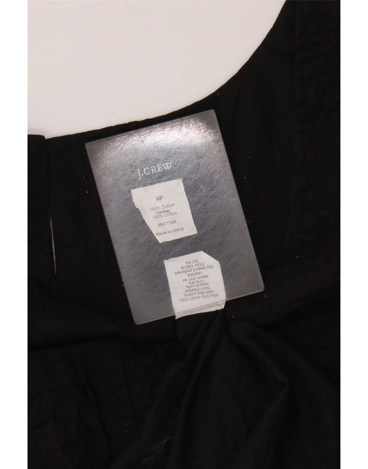 J. Crew Womens Sleeveless A-Line Dress US 6 Medium Black Cotton