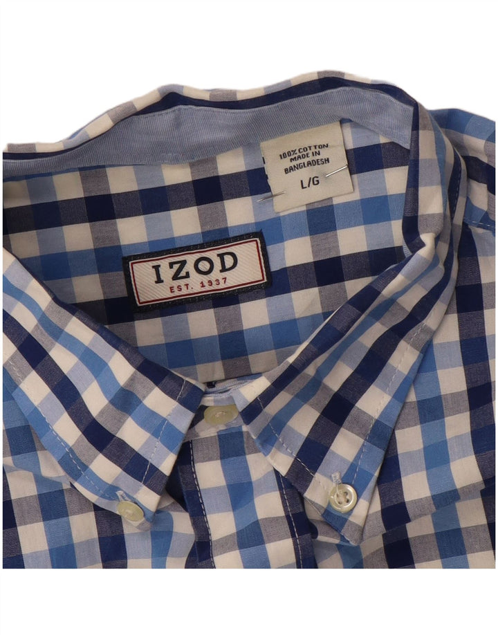Camicia da uomo IZOD in cotone a quadri grandi blu