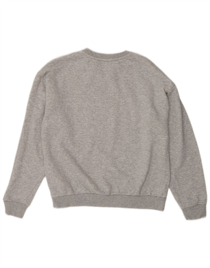 PUMA Graphic Sweatshirt Jumper UK 14 Medium Grey Flecked Bomuld