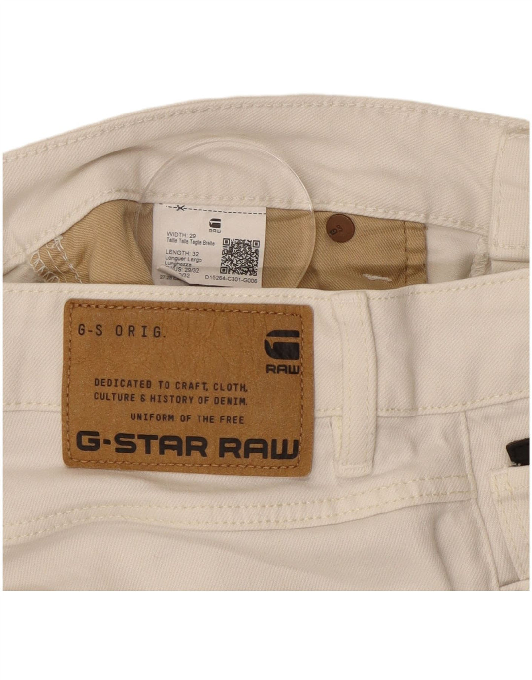 G-STAR Womens Slim Jeans W29 L29 White Cotton