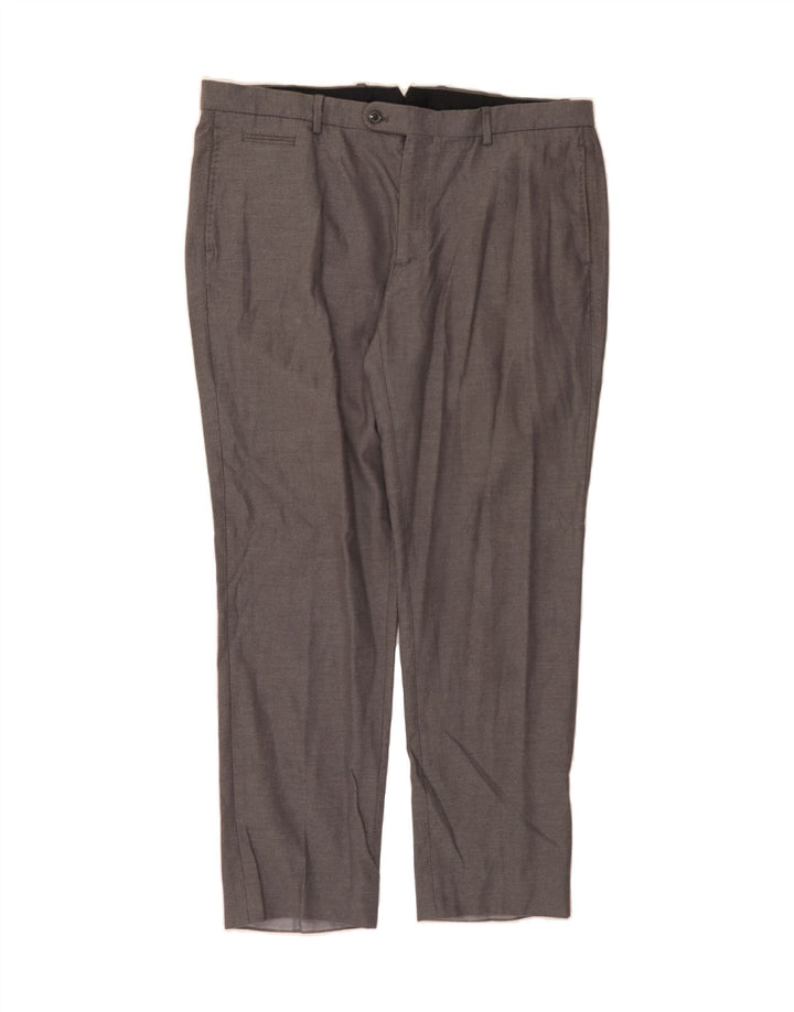 MASSIMO DUTTI Mens Slim Suit Trousers EU 48 XL W38 L30 Grey Cotton Vintage Massimo Dutti and Second-Hand Massimo Dutti from Messina Hembry 