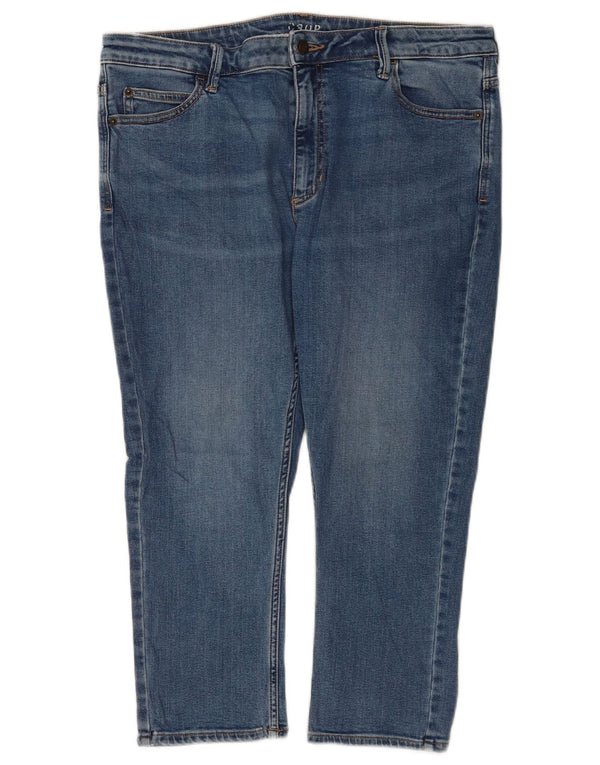 Marks & Spencer Dame Capri Jeans UK 16 Large W36 L21 Blue Cotton
