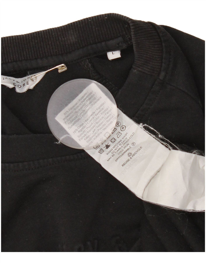 Jack & Jones Mens Sweatshirt Jumper Large Black Polyester