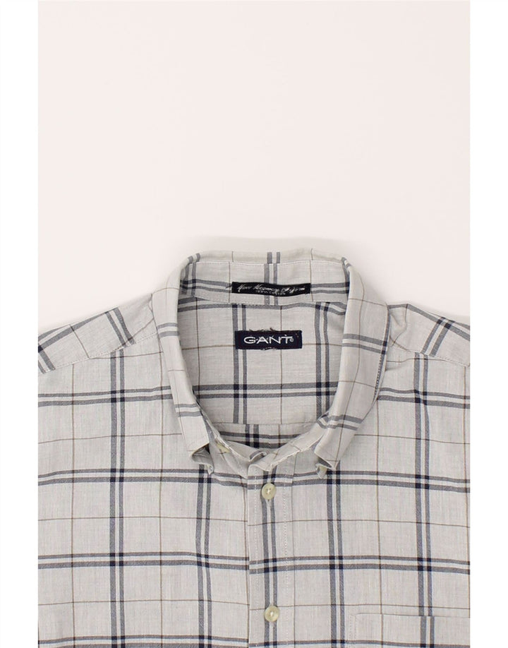 GANT Chemise Homme Gris Moyen Carreaux Coton