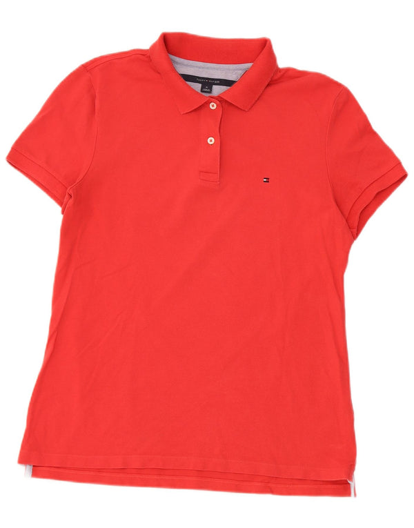 Polo da donna Tommy Hilfiger UK 12 rosso medio in cotone