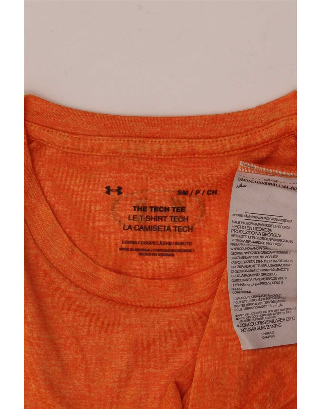 Maglietta Under Armour da uomo The Tech Tee Top piccola in poliestere arancione