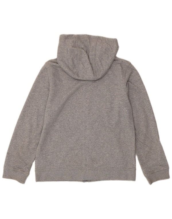 Suéter Nike Boys Zip com capuz 12-13 anos grande algodão manchado cinza