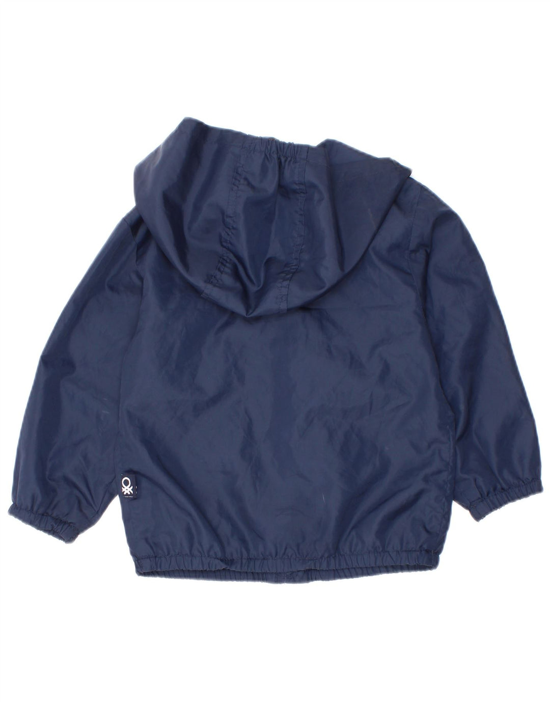Benetton Baby Boys Hooded Rain Jacket 18-24 Months Navy Blue Polyester