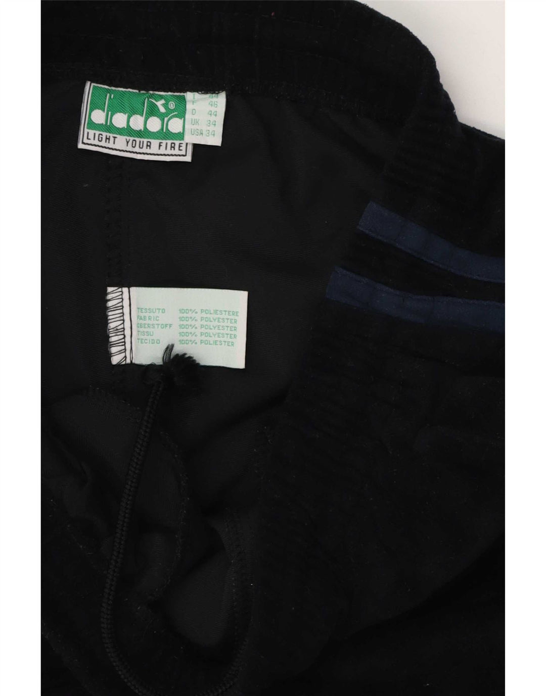 Diadora Mens Tracksuit Trousers Large Black Polyester