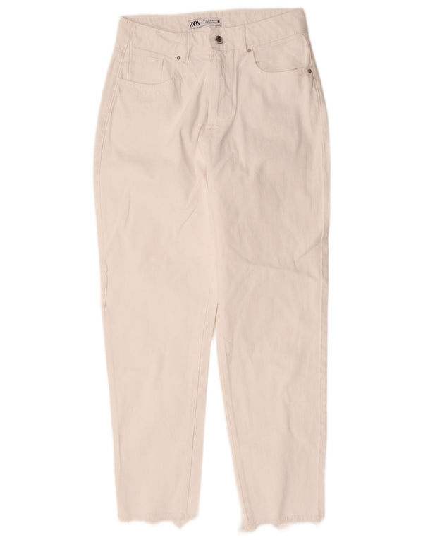 Zara Womens Tapered Jeans EU 38 Small W28 L28 White Bomuld