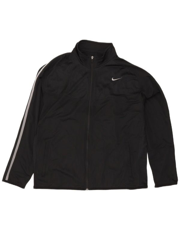 Nike Herren-Trainingsanzugoberteil, 2XL, schwarzes Polyester