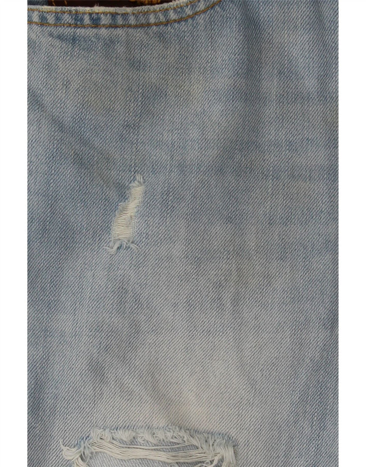 Uniform Herren-Jeansshorts im Distressed-Look, W30, mittelblau, Baumwolle
