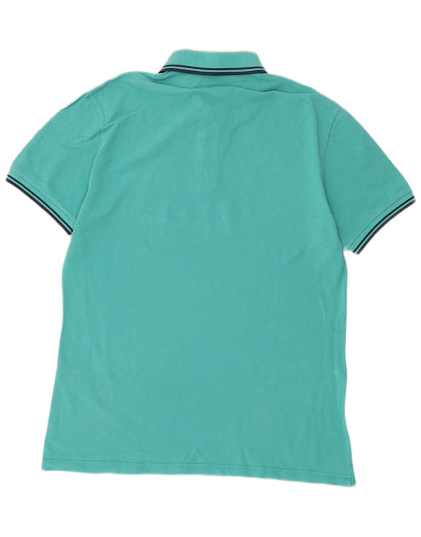 Fred Perry Mens Slim Fit Polo Shirt Large Turquoise Cotton
