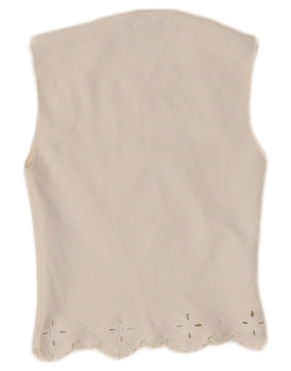 Zara Haut court sans manches pour femme UK 8 Petit Blanc