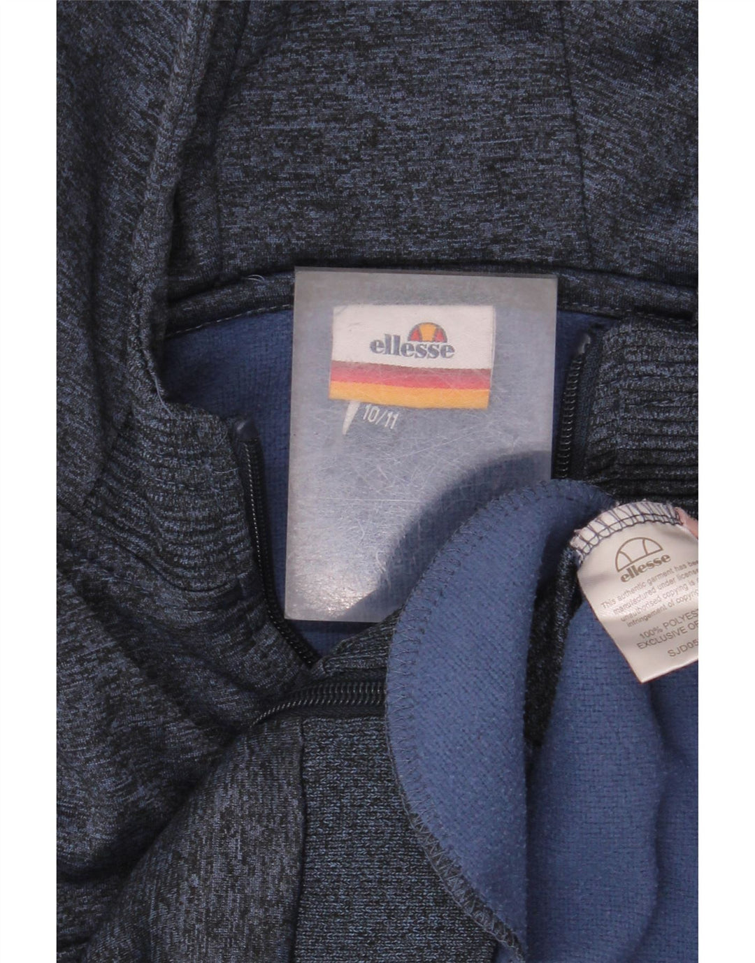 Ellesse Boys Zip Hoodie Sweater 10-11 Years Navy Blue Flecked Polyester