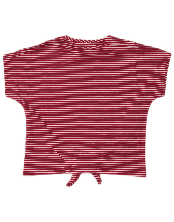Damska koszulka Guess Crop Graphic Top UK 4 XS, bawełniana w różowe paski