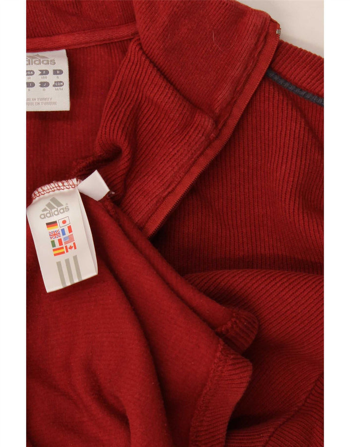 Adidas Sweat-shirt à col zippé pour homme Rouge moyen