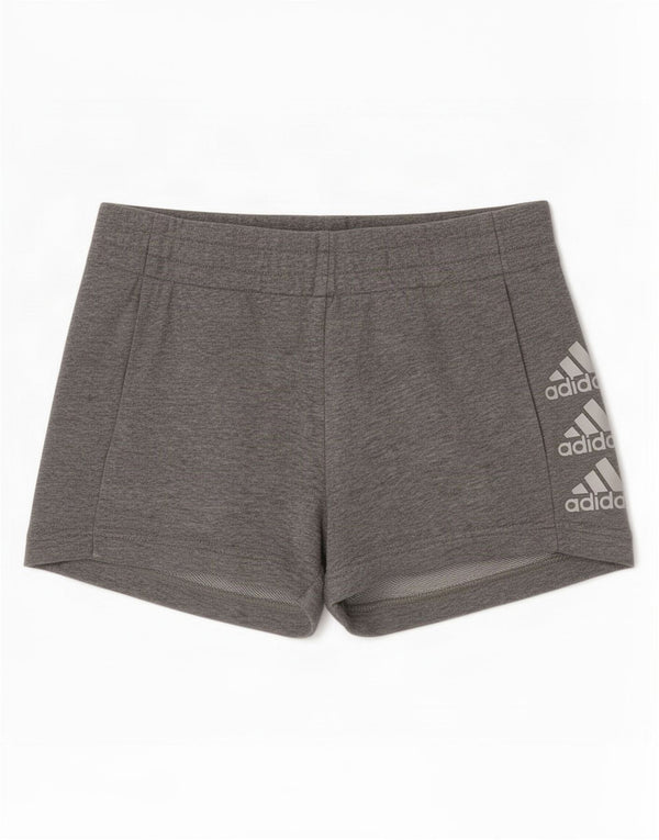 Adidas Mädchen Graphic Sport Shorts 11–12 Jahre grau melierte Baumwolle