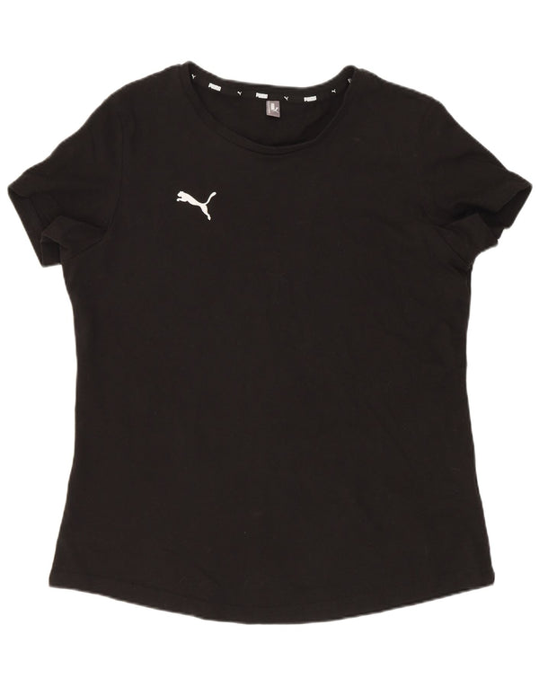 Puma Damen T-Shirt Top UK 18 XL Schwarz Baumwolle