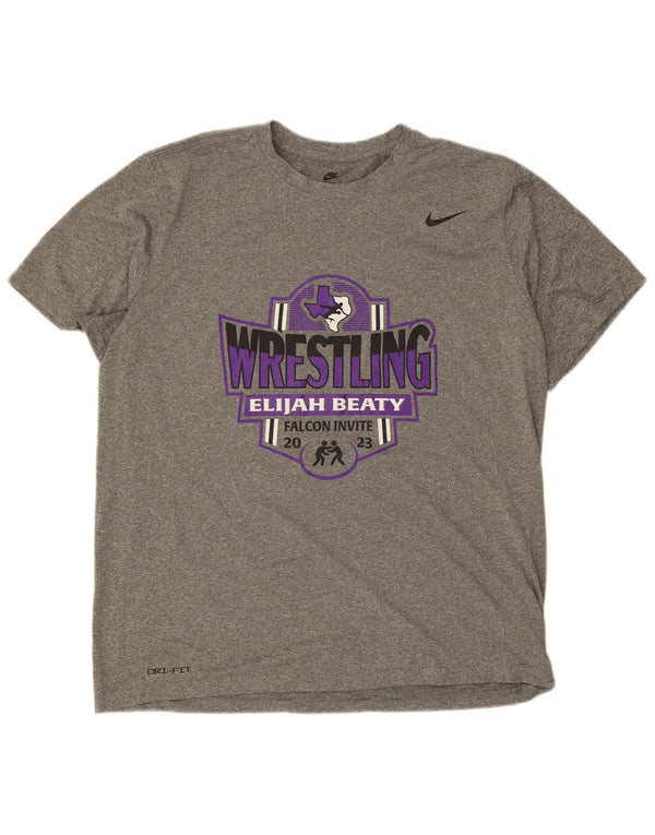 Ανδρικό T-Shirt Nike με γραφικό Dri Fit Top XL Grey Polyester