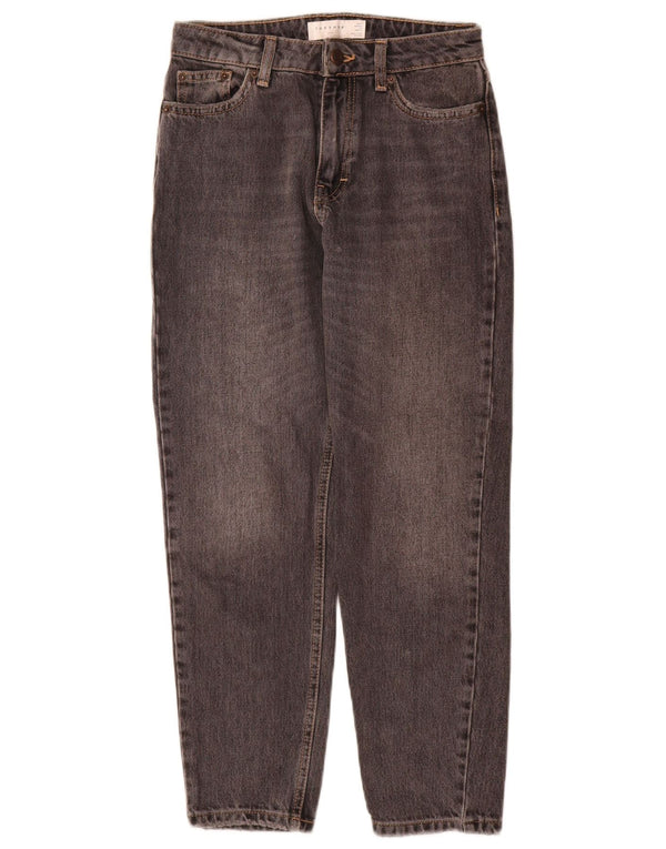 Topshop Womens Mom Tapered Jeans W26 L28 Grey Cotton