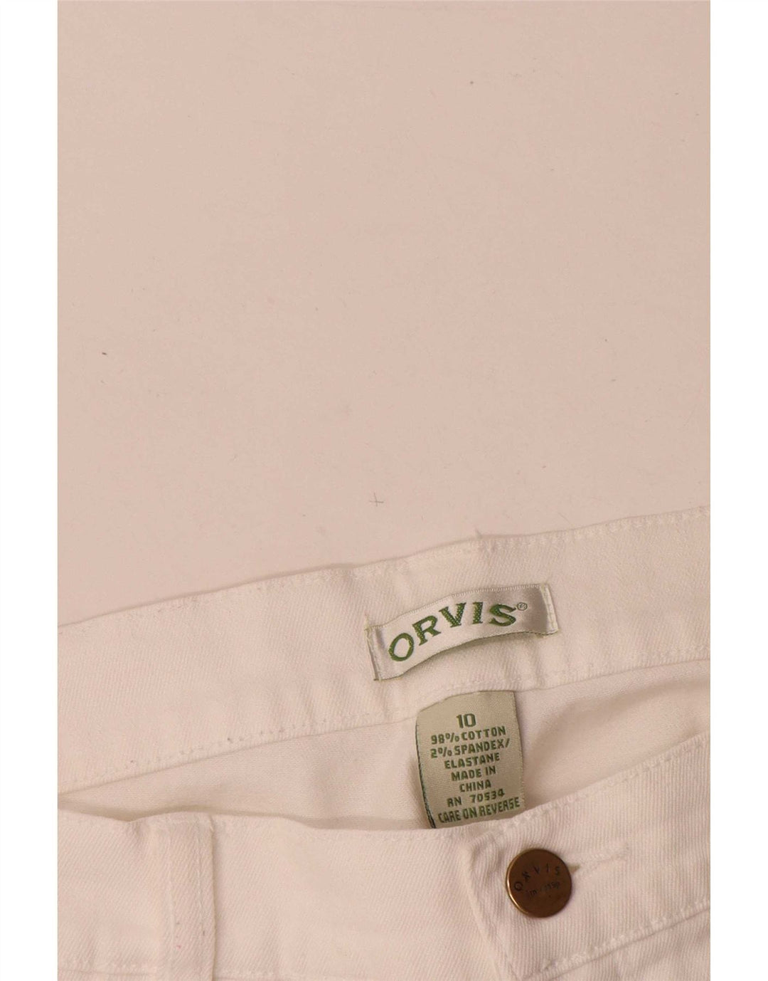 Orvis Womens Straight Jeans US 10 Large W30 L28 White Cotton