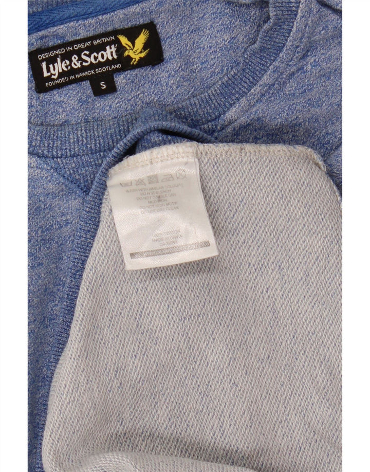 Lyle & Scott Mens Sweatshirt Jumper Small Blue Flecked Cotton