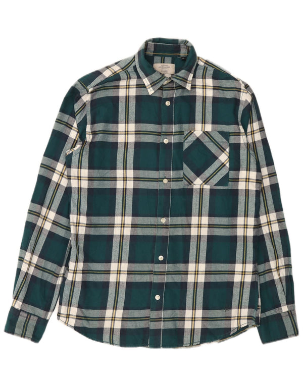 Jack & Jones Ανδρικό φανελένιο πουκάμισο XS Πράσινο καρό βαμβακερό