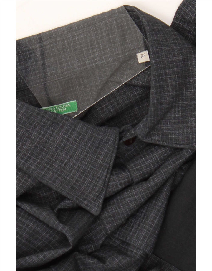 Camicia da uomo Benetton XL a quadretti blu navy