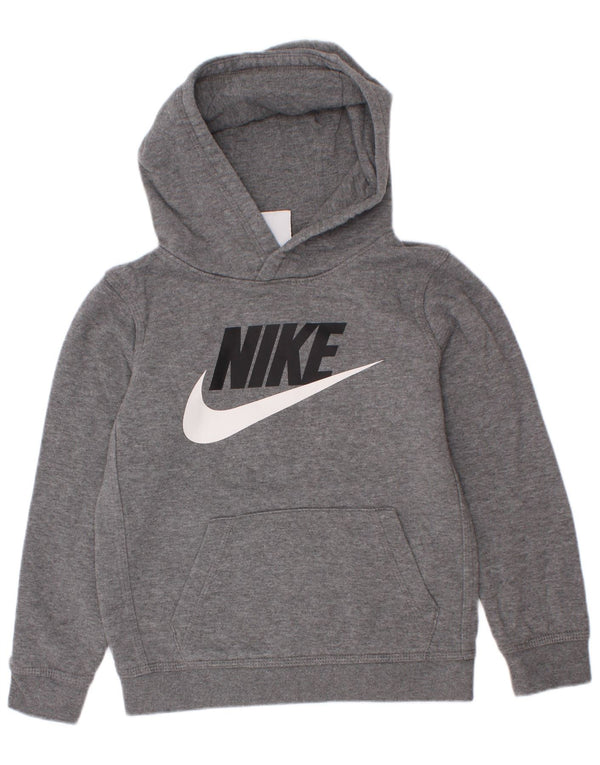 Джемпер с капюшоном Nike для мальчиков 6–7 лет, серый хлопок