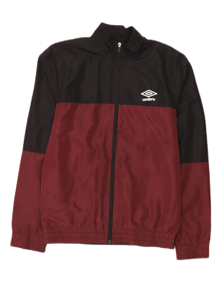 Umbro Мужской спортивный костюм с графическим рисунком, верхняя куртка, маленький темно-бордовый полиэстер с цветными блоками