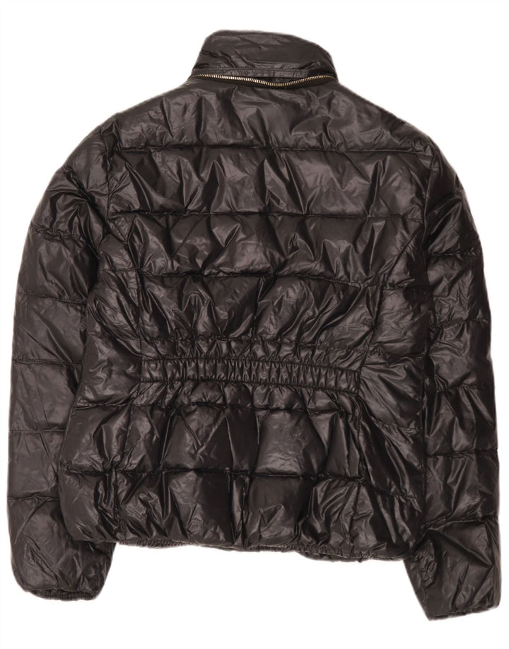 Zara Damen Wattierte Jacke UK 14 Large Schwarz