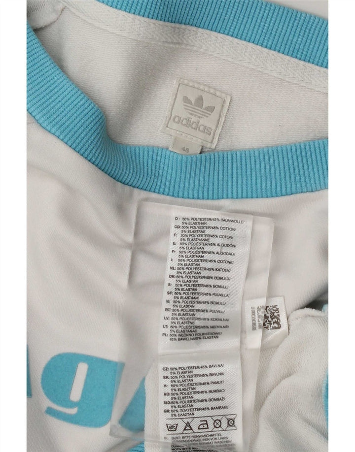 Женский свитер с рисунком Adidas IT 46, большой белый полиэстер