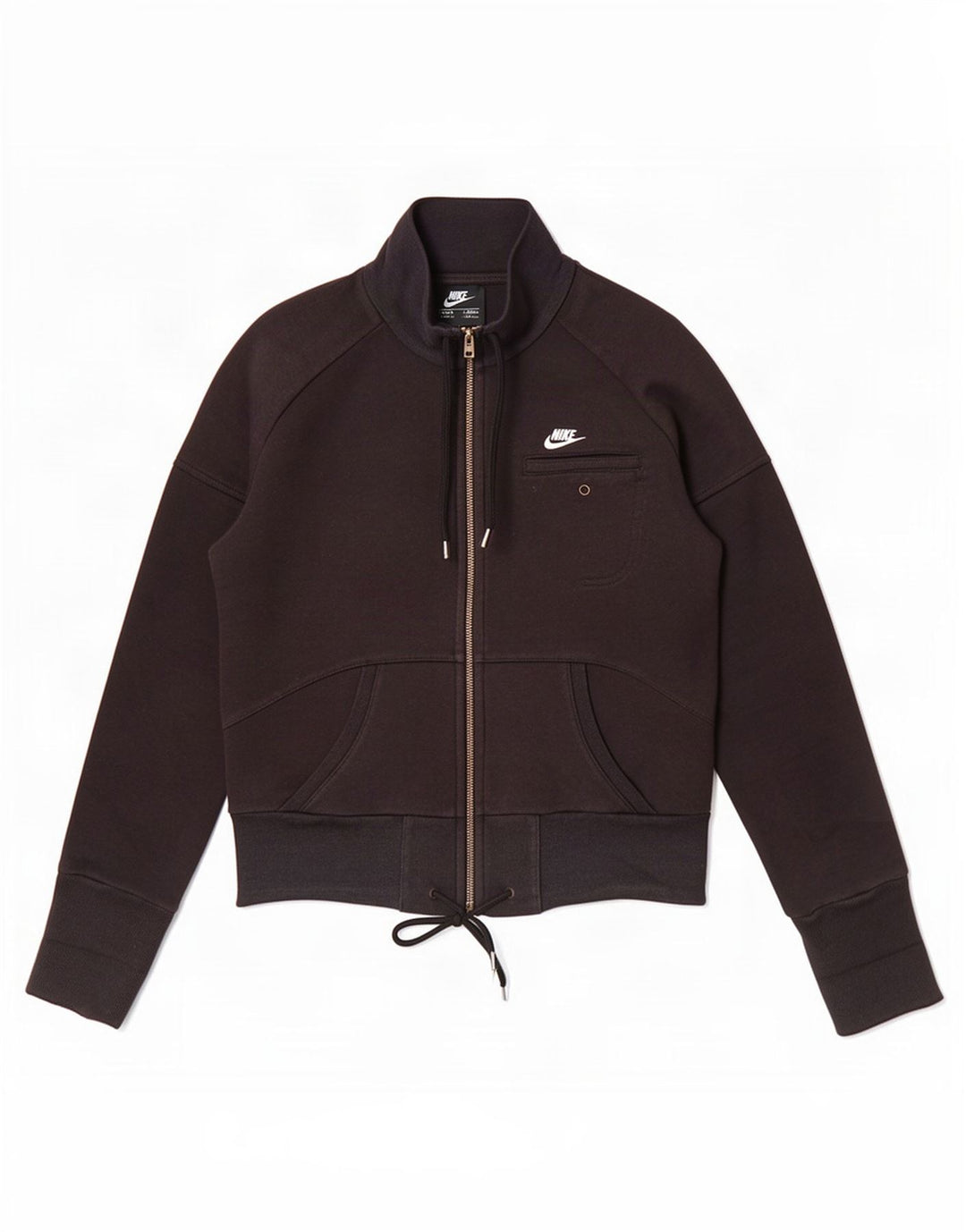 Nike Womens Tracksuit Top Jacket UK 8/10 Pequeno Algodão Preto