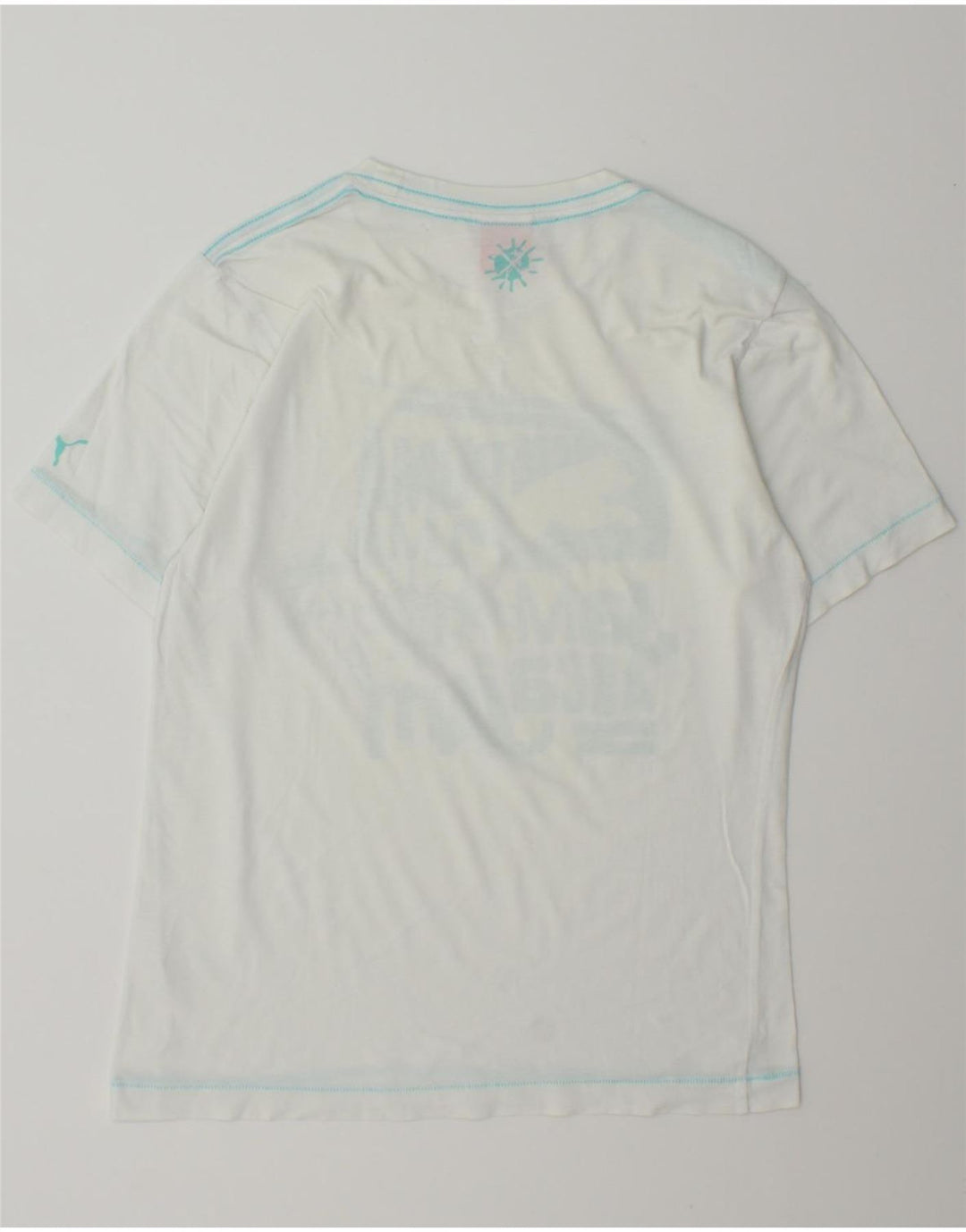 PUMA Mens Graphic T-Shirt Top Small White Cotton Vintage Puma and Second-Hand Puma from Messina Hembry 