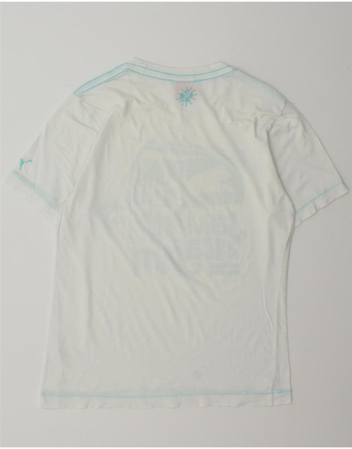 PUMA Mens Graphic T-Shirt Top Small White Cotton Vintage Puma and Second-Hand Puma from Messina Hembry 