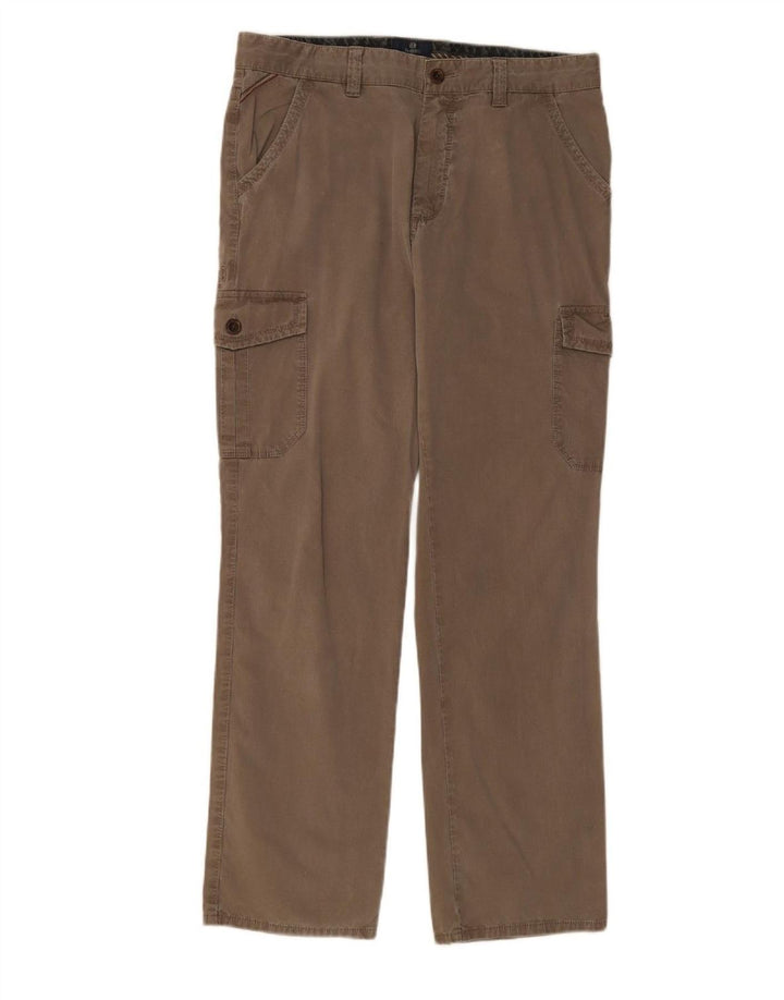 BUGATTI Mens Straight Cargo Trousers W34 L31 Brown