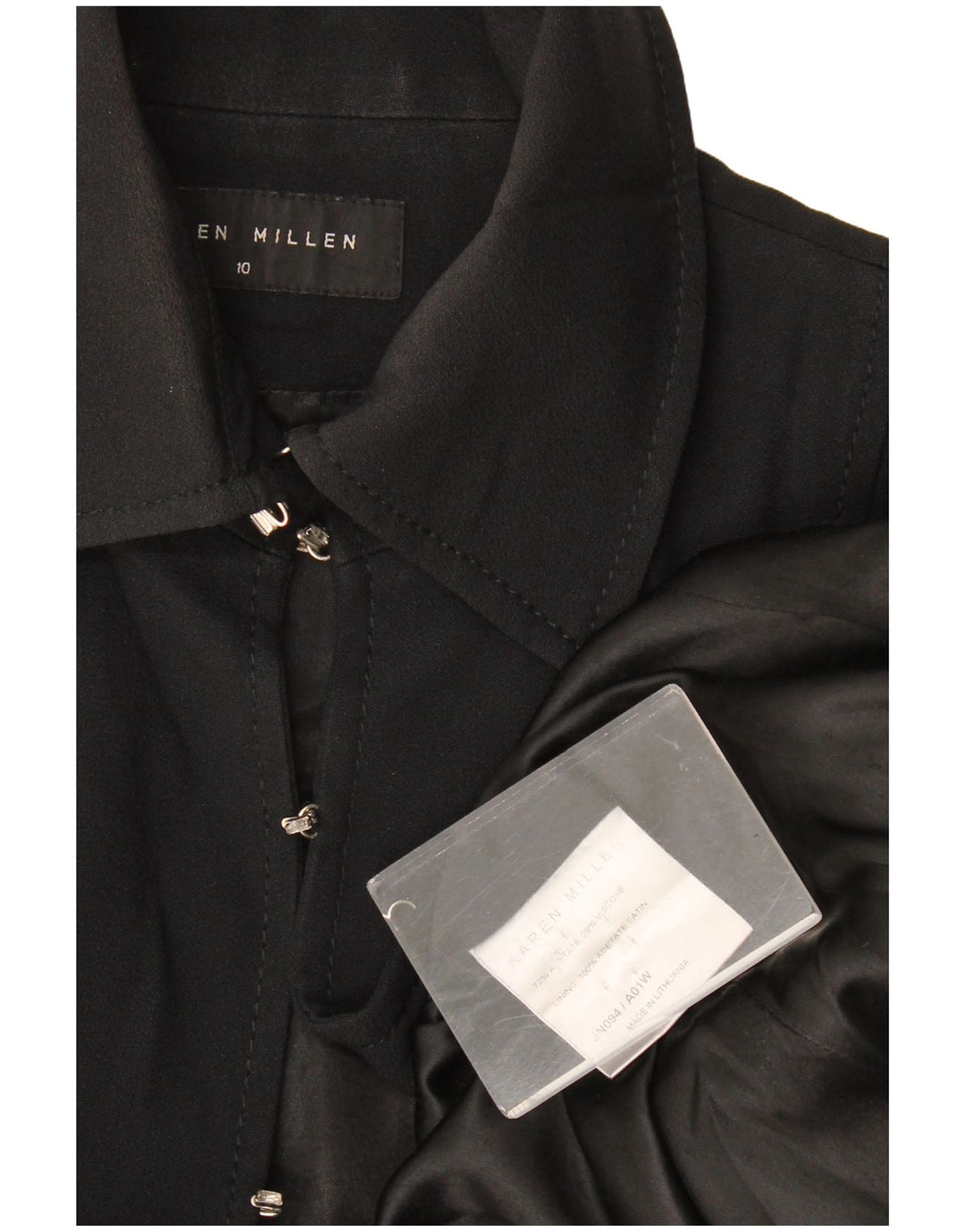 Karen Millen Womens Blazer Jacket UK 10 Small Black Acetate