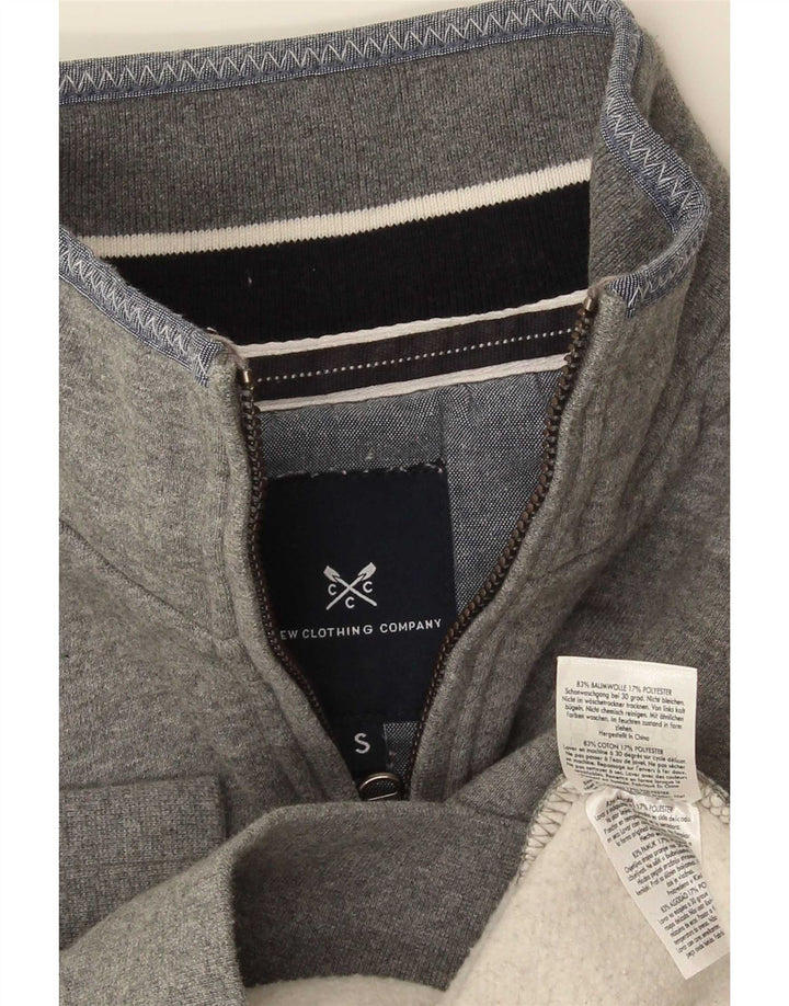 Crew Clothing Mens Zip Neck Sweatshirt Jumper Small Grey Cotton