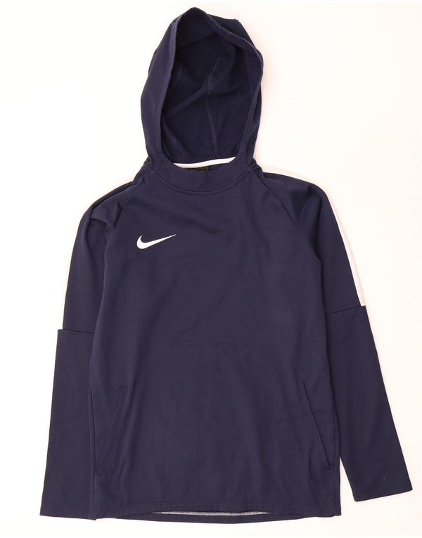 Nike Mens Dri Fit kapucnis pulóver kis sötétkék Colourblock poliészter