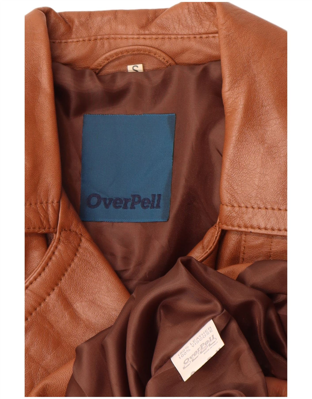 Vintage Womens Leather Coat UK 10 Small Brown Leather