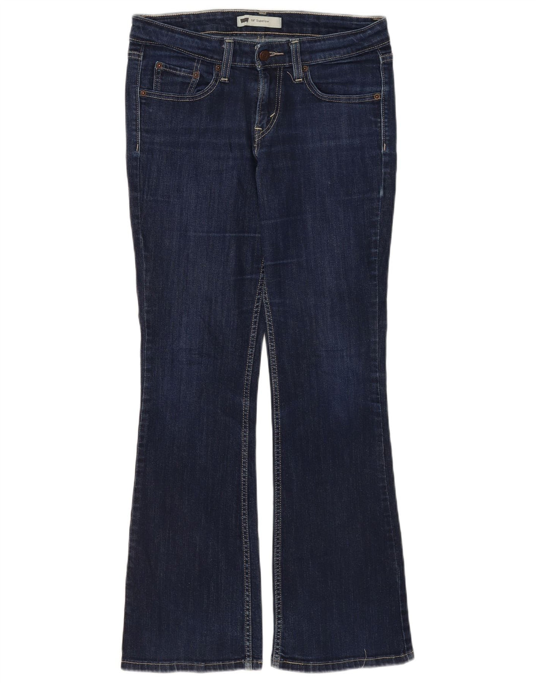 Levi's Donna 518 Jeans Bootcut Super Low US 7 Medio W30 L30 Blu Navy