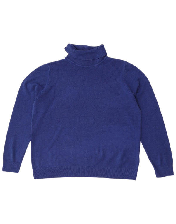 Marks & Spencer Dame Rullehals sweater UK 18 XL Blå Akryl